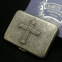 MODEBESO(TM) Cross Silver Color Copper Metal Cigarette Case Holder China Holds 16 Cigarette