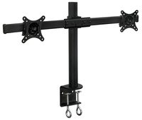Mount-It! Dual Monitor Mount Arms | Double Monitor Desk Stand | Fits 2 Computer Screens 19 20 21 22 23 24 27 Inches | Heavy Duty Full Motion | Sturdy Double C-Clamp Base | VESA 75 100 Compatible