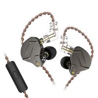 KZ ZSN Pro Dynamic Hybrid Dual Driver in Ear Earphones Detachable Tangle-Free Cable Musicians in-Ear Earbuds Headphones (Gray with Microphone)