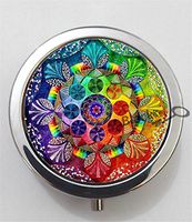 BlackKey Bohemian Pattern 3-Compartment Decorative Pocket Gift Box Case Organizer for Pill, Color 1-2079