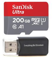 SanDisk Micro SDXC Ultra MicroSD TF Flash Memory Card 200GB 200G Class 10 for LG G5, G4, V10 Cell Phone w/Everything But Stromboli Memory Card Reader