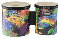 Remo KD-5400-01 Kids Percussion Bongo Drum - Fabric Rain Forest, 5"-6"