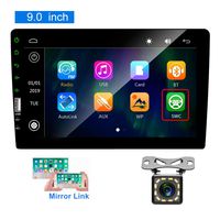 Hikity Bluetooth Car Stereo Double din 9 Inch Touch Screen Car FM Radio with USB/Bakcup Camera Input Supports Mirror Link for iOS/Android Phone + Backup Camera