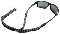 Chums Original Cotton Standard End Eyewear Retainer Colors, Black Grey Stripe