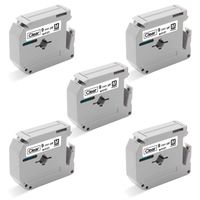 Unismar P-Touch M Label Tape M-K121 MK121 MK-121 9mm Black on Clear Compatible for Brother PT-90 PT-M95 PT-65 PT-70BM PT-70 PT-70SR PT-65 PT80 PT-45M PT-100 PT-110 Label Maker, 3/8" x 26.2', 5-Pack