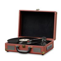 Bluetooth Compatible Classic Vintage Turntable - Retro Briefcase Style Record Player Speaker System W/ 3-Speed, Vinyl to Digital MP3 Converter, Phono USB SD Slot, Aux, RCA - Pyle PVTTBT9BR (Brown)