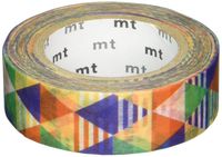 MT Washi Masking Tape, 1P Deco, 15mm x 10m, Stripe Triangle Blue (MT01D290)