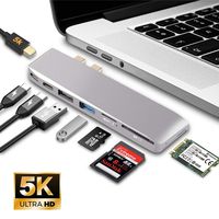 USB C Hub for MacBook Pro, 8 in 1 USB C Hub with 5K mDP, 1 x 3.1 USB-C Type /1 USB 3.1 and  2.0, 1 Micro SD/SD Card Reader with SSD Expansion Slot. Adapter for MacBook Pro 13" and 15" 2016-2019