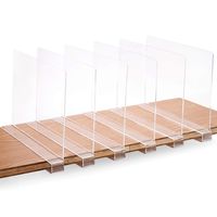 SWAWIS 6Pcs Acrylic Shelf Divider Separators 0.75" Clear Shelf Divider Closets Shelf Separator to Organize Clothes, Books,Towels and Hats, Purses, Acrylic Shelf Divider for Home and Office