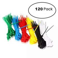 Xingo 8 Inch Nylon Cable Zip Ties with Self-Locking 6 Colors 120Pieces Assorted