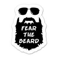 Fear The Beard Decal - 4 Inch Full Color Decal for Macbooks or Laptops - Proudly Made in The USA from Adhesive Vinyl