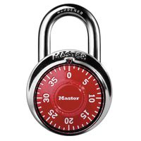 Master Lock 1504D Locker Lock Combination Padlock, 1 Pack, Red