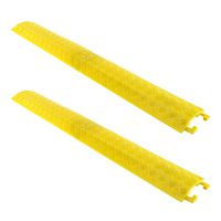 Homend 2pcs Polyurethane Cable Ramp Protective Cover, 2,000 lbs Max Heavy Duty Drop Over Hose & Cable Track Protector,Safe in High Walking Traffic Areas -for Outdoor & Indoor Use (S(Small)- 2 Piece)