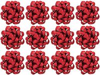 The Gift Wrap Company 4225-03 Decorative Glitterati Lotus Bows, Medium, Red