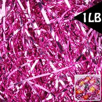 Rose Red Crinkle Cut Paper Shred Filler Gift Filler 1 LB for Gift Wrapping Basket Filling Shiny Rose