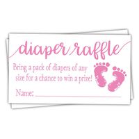 50 Pink Baby Feet Diaper Raffle Tickets - Girl Baby Shower Game