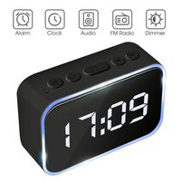 Goojodoq Digital Alarm Clock Radio with FM Radio, Bluetooth Speakers with Headphone Jack, Dual Alarms, 5 Level Brightness Dimmer, Adjustable Alarm Volume, Alarm Clock Lager Time Display for Bedroom
