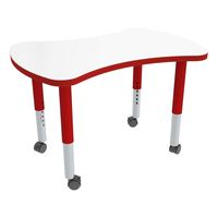 Bow Tie Adjustable-Height Mobile Preschool Collaborative Table w/Whiteboard Top