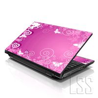 Laptop Skin Shop 15 15.6 inch Laptop Notebook Skin Sticker Cover Art Decal Fits 13.3" 14" 15.6" 16" HP Dell Lenovo Apple Asus Acer Compaq (Free 2 Wrist Pad Included) Pink Cupid Butterfly