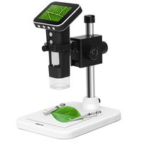 Koolertron 2.5" LCD Screen USB Digital Microscope with 20X-500X Continuous Magnification Zoom, 8 LED Light Source,3M Image Sensor for Jewelry Repair Circuit Board Identification