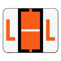 Smead BCCR Bar-Style Alphabetic Color-Coded Labels, Letter L, Dark Orange/White Bar, 500 Labels per Roll (67082)