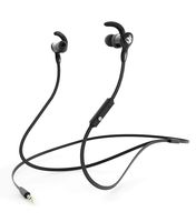 NCredible AX-P Wired Earbuds, Rich Balanced Sound, Secure Noise-Isolating Fit, Custom Ear Tip and Hook Sizes, in-line Mic and Controls, Black