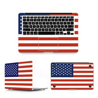 HRH 3 in 1 American Flag Full Body Cover Vinyl Decal Laptop Stickers Palmrest PalmGuard for Apple MacBook Air 13" 13.3" (A1466 / A1369)