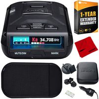 Uniden R3 Extreme Long Range Radar Laser Detector GPS, 360 Degree, DSP, Voice Alert Bundle with Slip-Free Car Mat, 1 Year Extended Warranty and Deco Gear Microfiber Cleaning Cloth