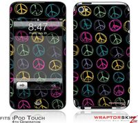 iPod Touch 4G Decal Style Skin - Kearas Peace Signs Black