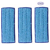 LICORNE Mop Heads Washable Mopping Pads for IRobot Braava Jet 240 241 Mop Pads, Reusable Blue Wet Pads Sweeping 3 Pcs