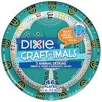 Dixie CRAFT-IMALS Kids  Finger Puppet, Craft, Everyday Plate, 7" Plate, 46 count