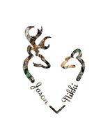 Deer Heart Buck Doe Decal Rt5x7