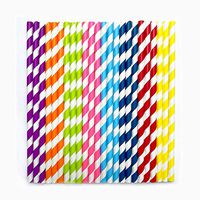 Simuer Paper Straws,200pcs Reusable Drinking Stripe Straws for Birthday Wedding Christmas Celebration Party Theme Decorative 8 Colors