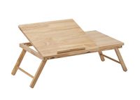 PJ Wood Folding Half-Open Top Laptop Desk and Bed Table - Natural