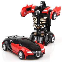 Dickin Cartoon Crash Deformation Transforming Robot Car Toy Kids Game Gift Baby Wearables, Toys 1-Step Deformation Car