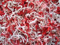 Crinkle Cut Paper Shred White Pink Red Blend 7.5 oz. Gift Basket Package Grass Filler Bedding Valentine's Day Love