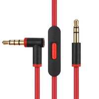 Replacement Audio Cable Cord Wire,Compatible with Beats Headphones Studio Solo Pro Detox Wireless Mixr Executive Pill with in Line Mic and Control (Black Red)