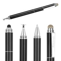 Capacitive Stylus Pen with Ballpoint Pen Writing ,Penyeah 4-in-1 Touch Screen Stylus-Writing Pen &Disc Tip & Mesh Fiber Tip & Rubber Tip,Stylus Pen For Touch Screen Devices--Black