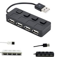 dozenla Computer USB 2.0 Hub Splitter 4 Port Laptop Adapter with On/Off Switch Hubs