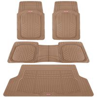 Motor Trend Premium FlexTough All-Protection Cargo Liner - DeepDish Front & Rear Mats Combo Set - w/ Traction Grips, Beige
