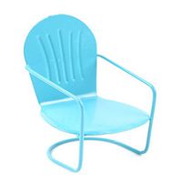 Touch of Nature Miniature Garden Glider Chair, Pastel Blue, 3-Inch