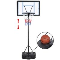 Yaheetech Youth & Adult Sports Basketball Stand Indoor Movable Basketball Hoop Adjustable Height Portable Basketball System Outdoor Parent-Child Basketball Frame