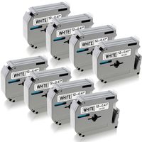 Greateam M Label Tape Compatible Brother P-Touch M Tape White 12mm 0.47" MK231 MK-231 M231 Use for Brother PT-M95 PT-90 PT-70BM PT-65 PT-80 PT85 PT-45M PT-55BM, 26.2 Feet (8m),8-Pack