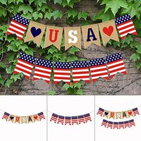 Baorin USA Decorations Celebration Red White Blue Theme Party Supplies Banner Bunting Straws