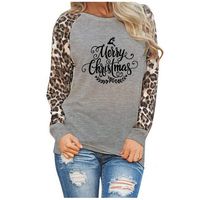 HIRIRI Womens T Shirts Leopard Print Patchwork Pullover Tops Long Sleeve Plus Size Tunic Blouse