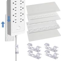 MyLifeUNIT Self Adhesive Power Strip Fixator, 2 Pack Power Strip Fixator Wall Mount with 36 Pack Cable Clips for Power Strip, WiFi Router, Belkin, Remote Control