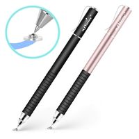 aibow Capacitive Stylus Pens for iPad, iPhone, Tablets,Cell Phones,All Touch Screens [ Fine Point & High Sensitivity Disc Tip Series ] with 2 Replaceable Disc Tips,Slide Cap Type2(Black/Rose Gold)