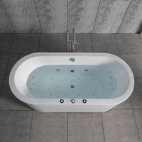 Woodbridge b-0030/bts1606 67" x 32" Water Jetted and Air Bubble Freestanding Bathtub, BTS1606, B-0030 Whirlpool