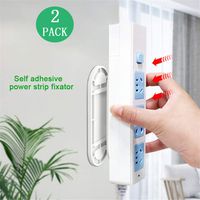 Self Adhesive Power Strip Fixator, Simplest Holder moumt for Power Strip，WiFi Router，AmazonBasics, Belkin，Remote Control and Others (No Messy Screws) (2 Pack(Oval))