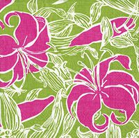 Entertaining with Caspari Jamaica Inn-Green, Luncheon Napkin, Pack of 20